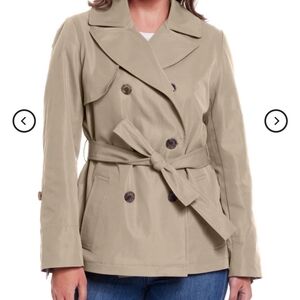 XL Weatherproof Womens Lightweight Double Breasted Tie Waist Trench Coat Pockets